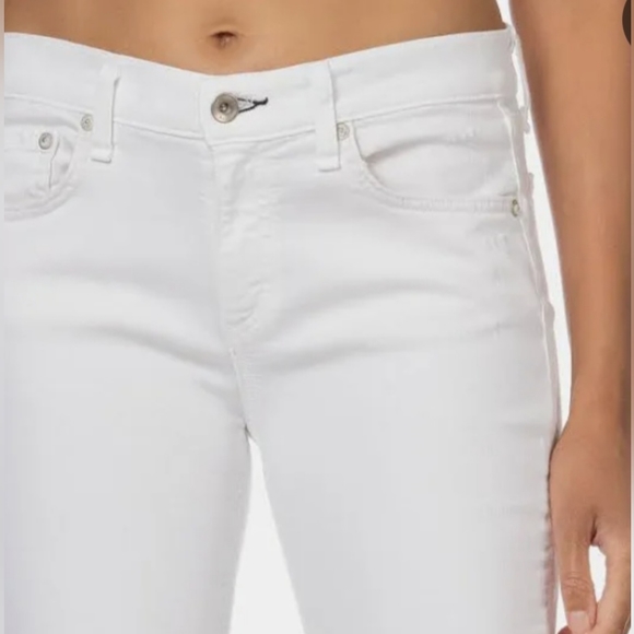 Rag & Bone Jeans Dre Capri Distressed Stretchy Raw Hem White Size 26 $250 W-676 - Picture 6 of 12